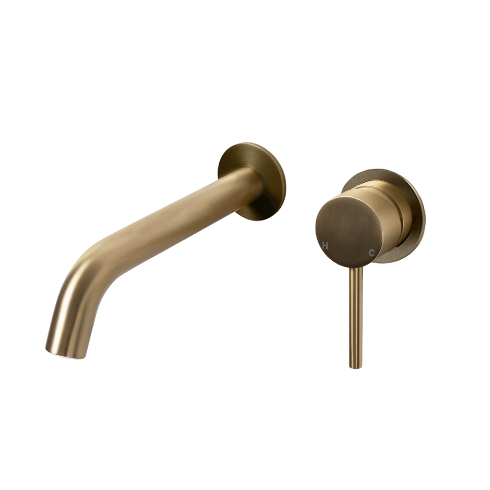 Free Standing Bath tub round Burnished brushed rose gold Mixer Spout