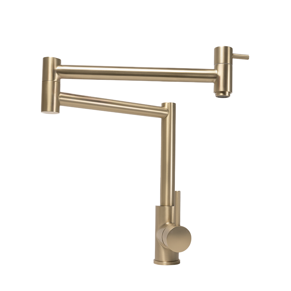 Barbara Bench Pot Filler Brushed Brass Gold Alma Sinks